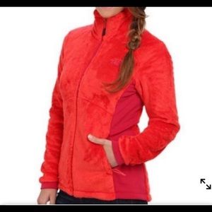 The North Face Fleece Osito Jacket XS red orange pink warm coat zip up